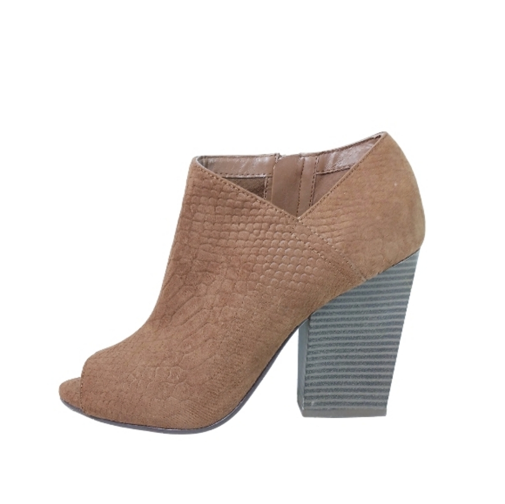 Indigo Rd Ankle Boots Women's 8.5 Tan Faux Suede Animal Print Heeled Booties
